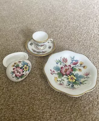 Buy Coalport Ming Rose Miniature Tea Cup, Saucer, Plate And Egg • 14£