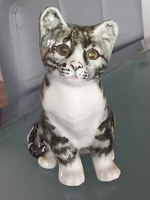 Buy Winstanley Signed Grey,.White TABBY CAT No2 Glass Eyes, Seated Position.8.5  • 44.99£