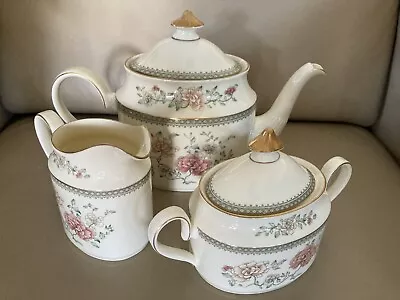 Buy Minton Jasmine Super RARE Tea Pot ~ Lidded Sugar Bowl ~ Milk Jug Gorgeous China • 149.95£