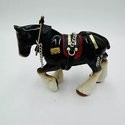 Buy Melba Ware Horse Figurine Brown & White Clydesdale Vintage England Ceramic • 45.66£