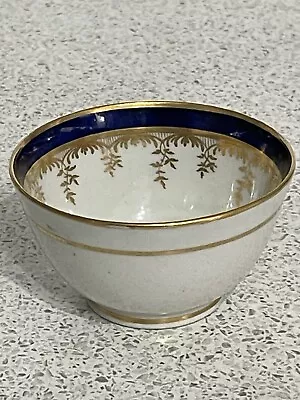 Buy New Hall Porcelain Georgian Tea Bowl Gilded Leaf Swag Pattern 306 De Saye Hutton • 12.95£