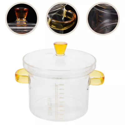 Buy  Glass Cooking Pots For Stove Top Pan With Lid Clear Braiser Stew Baby Soup • 10.85£