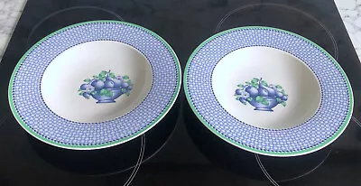 Buy Villeroy & Boch - Provence Cassis - Blue And White - Rimmed Bowls - Size: 9 1/2  • 14£