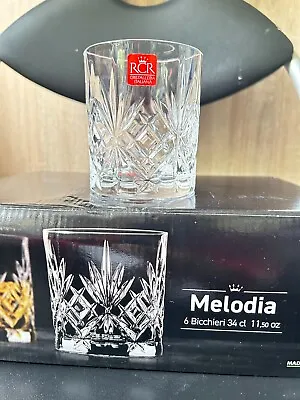 Buy RCR Melodia Crystal Whisky Tumbler 11.5 OZ Set Of 2 Peices • 13.89£