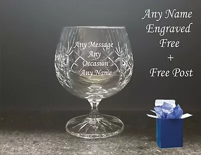 Buy Personalised Cut Crystal Brandy Glass Engraved Birthday Best Man Gift Present • 19.95£