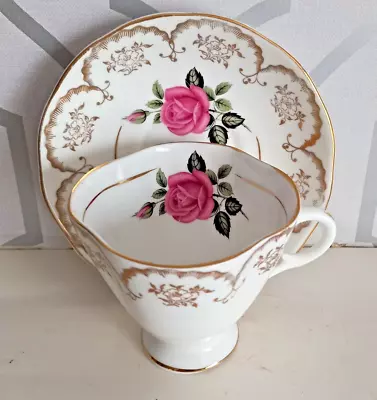 Buy Imperial Fine Bone China Rose Cup & Saucer With Warranted 22kt Gold Trim • 5£