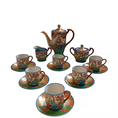 Buy Samurai China Foreign Handpainted Tea Set Cups Saucers Teapot Milk Jug Bowl • 17.99£