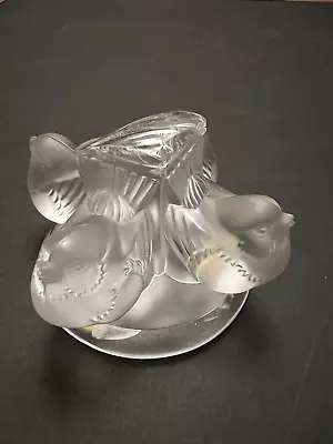 Buy Vintage Lalique France Cogent Birds Sparrows Footed Pedestal Broken For Crafts💗 • 88.53£