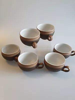 Buy 6 X Denby Cotswold Collection Tea/Coffee Cups Stoneware Vintage Brown Acorn 70s • 5£