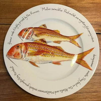 Buy Richard Bramble For Jersey Pottery Red Mullet Fish 12” Plate Round New Ocean • 15.68£