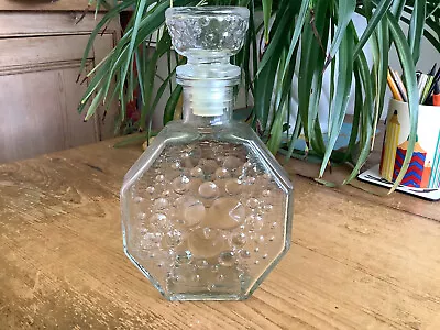Buy Retro  Riihimaki Glass Stella Polaris Style Bubble Bottle Made For Jean Sorelle • 10£