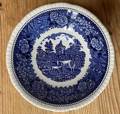 Buy Adams Ironstone Blue & White Pottery 6.5  English Scenic Cereal / Soup Bowl X 2 • 16£