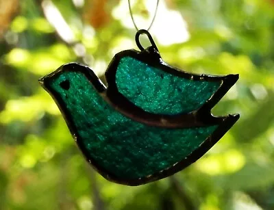 Buy Petite Little AQUA GREEN PEACE DOVE Stained Glass CHRISTMAS SUNCATCHER Gifts • 11.60£