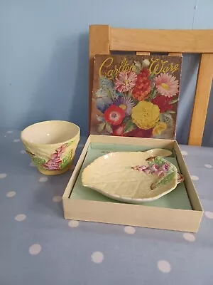 Buy Carlton Ware, Foxglove, Yellow Jam Dish, With Spoon In Original Box & Sugar Bowl • 12£