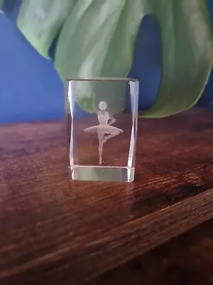 Buy Ballerina Laser Etched Crystal Glass Cubed Paperweight 3D Holographic 3×2×2  • 19.99£