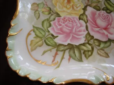 Buy Antique Limoges Haviland Hand Painted Large 14  Platter Tray, Plate, Roses  • 92.43£