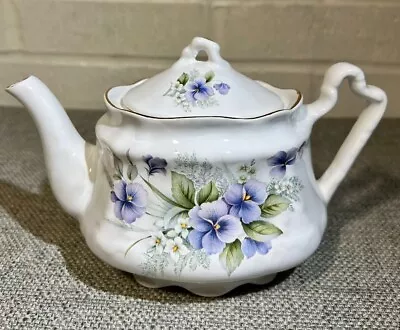 Buy Arthur Wood & Son Teapot Staffordshire England Pattern 6242 Violet Pansy 12 Oz   • 41.89£