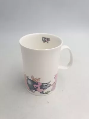 Buy Dunoon Fine Bone China Coffee Mug Beasties By Cherry Denman Pink Grey Pigs Pigle • 11.99£