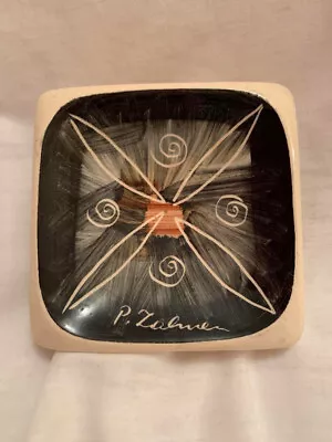 Buy Vintage Studio Zalmen Pottery Small 3.25 Inch Raised Hand Painted & Signed Plate • 24.99£
