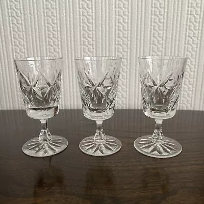 Buy 3 Vintage Edinburgh Crystal Port / Sherry Glasses  Signed • 12£