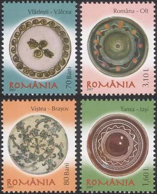 Buy Romania 2007 Romanian Pottery/Ceramics/Art/Craft/Plates 4v Set (n16425e) • 3.75£