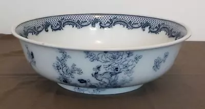 Buy Extra Large Antique Losol Ware Blue & White Bowl From A Wash Set Good Condition • 35£