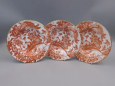 Buy Three Royal Crown Derby Red Aves 8 1/8  Rimmed Bowls. • 84.99£