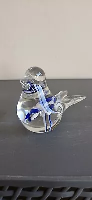 Buy Vintage Blue And Clear Art Glass Bird Paperweight 4  • 9.99£