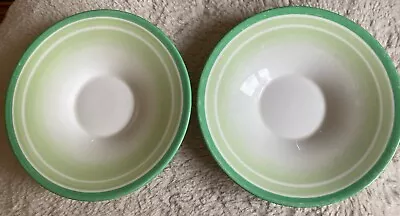 Buy Shelley Green ‘Bands & Lines’ Regent Style Saucers X 2 China England Vintage • 3.99£
