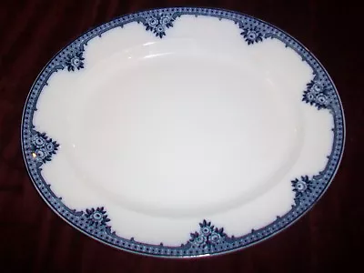 Buy Burleigh Ware Rosette Large Oval Platter Blue And White Burgess & Leigh 13 3/4  • 42.01£