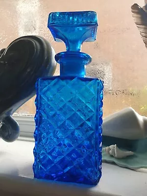 Buy Vintage Blue Glass Decanter • 7.99£