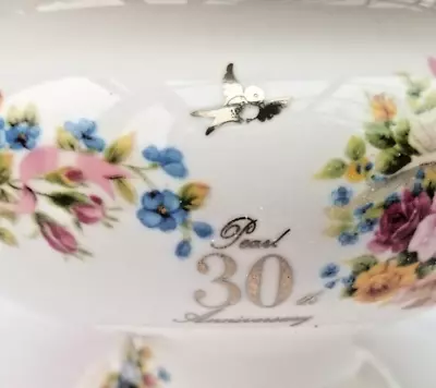 Buy Pearl 30th Anniversary Vintage English Fine Bone China Rose Bowl • 4.95£
