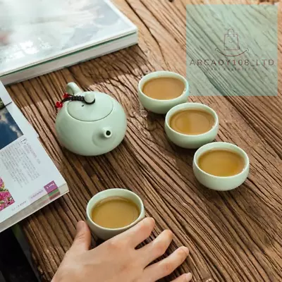 Buy Japanese Tea Set,Kung Fu Tea Service With Teapot,4 Tea Cups,Cute Tea Set For • 13.99£