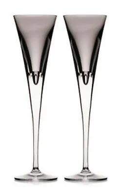 Buy WATERFORD Crystal (2) SHALE GRAY Champagne Flutes SET OF 2 Glass - W COLLECTION • 116.49£