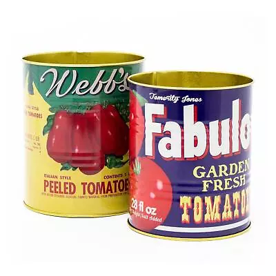 Buy Vintage Style 2-Piece Storage Tin Set | Decorative Metal Tinned Tomato Tin Cans • 10.99£