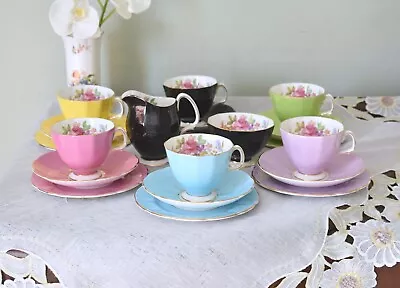 Buy Adderley Harlequin Floral Pattern  Bone China Tea Set For 6 Person ( 20 Pieces ) • 225£