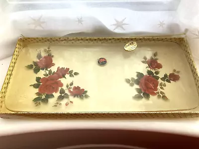 Buy Vintage Chance Glass Red Rose Oblong Plate In Presentation Box • 6.99£