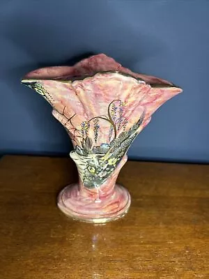 Buy Vintage Royal Bradwell Arthur Wood  Decorative Pink Vase Lustre Finish Hopper • 15£