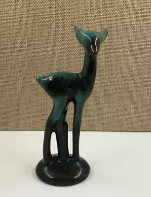 Buy Blue Mountain Pottery Standing Fawn Figurine. Green Drip Glaze • 13.93£