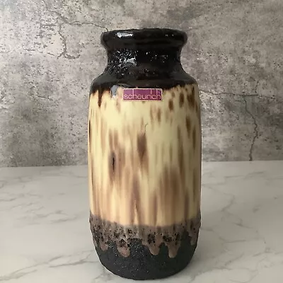 Buy Vintage Scheurich West German Fat Lava Vase Brown Cream Black 20cm Tall • 19.99£