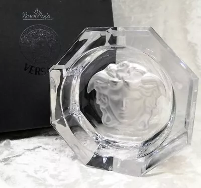 Buy Versace Rosenthal Medusa Motif  Glass Ashtray 13cm Clear Crystal Tray With Box • 136.06£