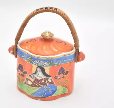 Buy Vintage Japanese Satsuma Pottery Lidded Pot Storage Jar • 8.95£