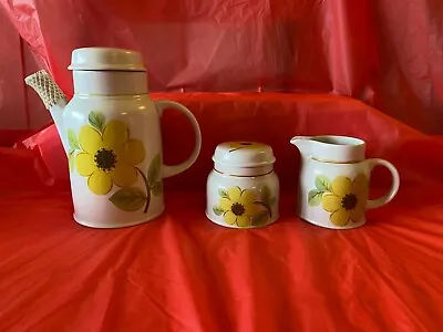 Buy Royal Doulton Summer Days Lambeth Stoneware Coffee/Tea Pot Cov'd Sugar & MilkJug • 19.99£