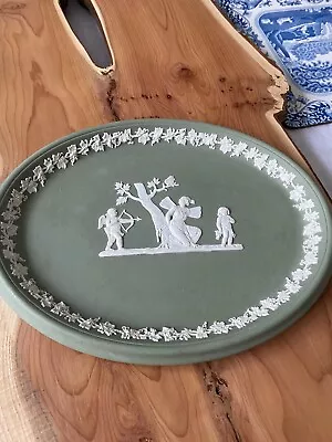 Buy Green Wedgwood Jasperware Oval Tray • 10£