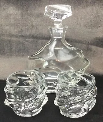 Buy Bohemia Crystal Decanter & Set Of 2 Glasses EXCELLENT • 27.96£