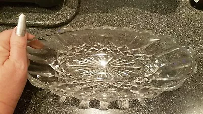 Buy Cut Glass Crystal Oval Bowl • 24.99£