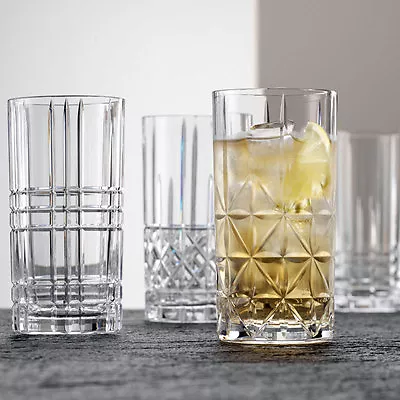 Buy Nachtmann Highland Cut Pattern - Glass Long Drink Tumblers Set Of 4 • 36.90£