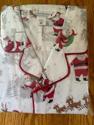Buy Pottery Barn Kids Adult Heritage Santa Flannel Pajamas Set New Medium • 45.43£