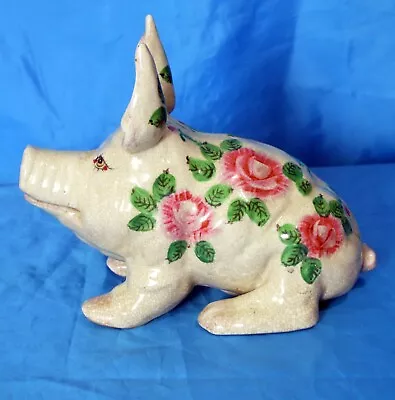 Buy DECORATIVE POTTERY PIG WEMYSS STYLE UNMARKED Large • 70£