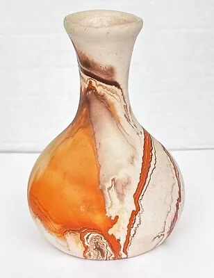 Buy Vintage Nemadji Pottery Vase Signed Orange Brown Swirl Design  6 1/2  • 26.05£